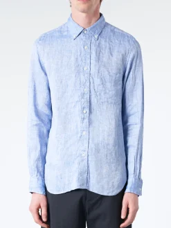 BEAMS PLUS - Linen Oxford Button Down in Blue
