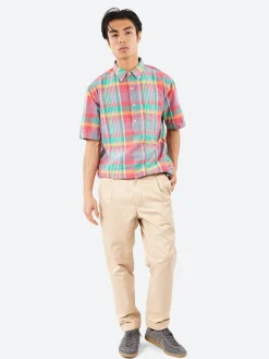 BEAMS PLUS - Madras Pullover Shirt in Pink