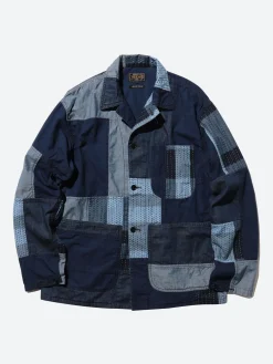 BEAMS PLUS - MIL Chore Jacket in Patchwork Indigo