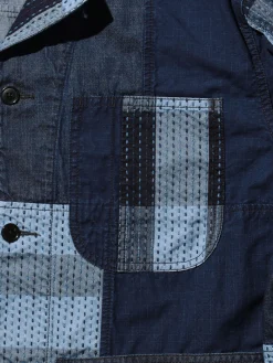 BEAMS PLUS - MIL Chore Jacket in Patchwork Indigo
