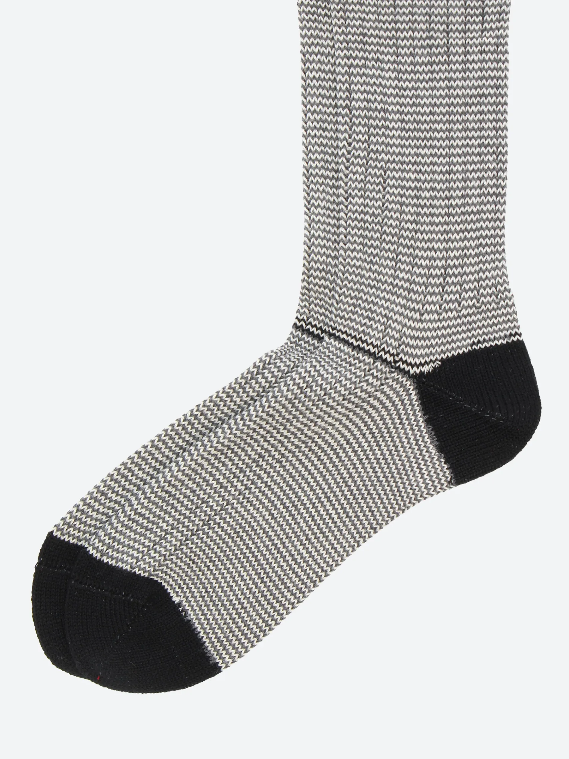 BEAMS PLUS - Pinstripe Rib Socks in Black and White