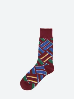 BEAMS PLUS - Regimental Socks in Wine