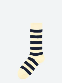 BEAMS PLUS - Rib Stripe Socks in White