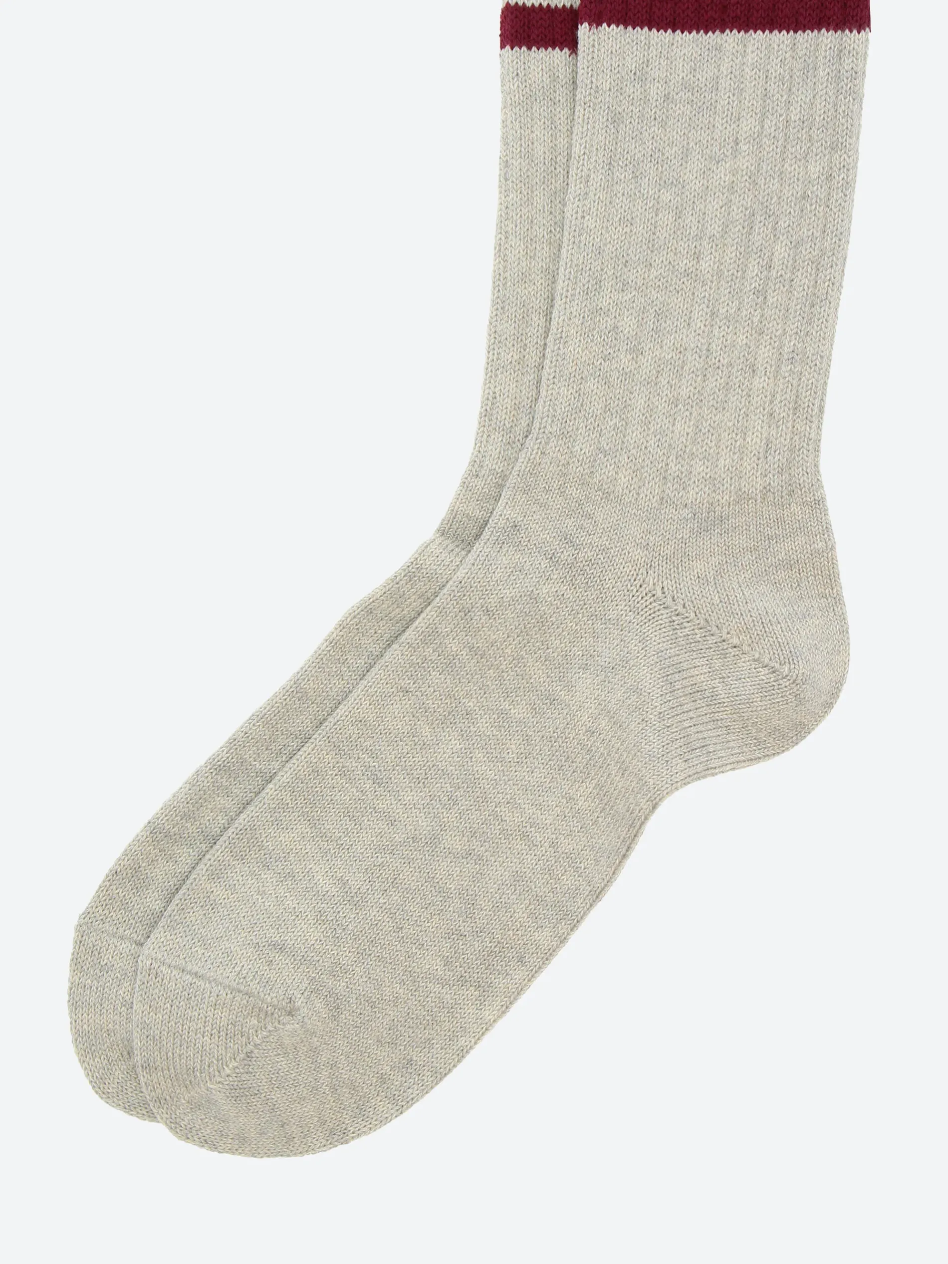 BEAMS PLUS - Schoolboy Socks in Grey and Burgundy