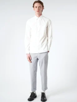 BEAMS PLUS - Seersucker Ivy Trousers in Blue Stripe