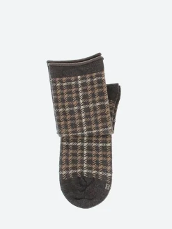 Bleuforêt - Check Pattern Wool Sock in Marmot (Brown)