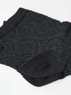 Bleuforêt - Silk Lace Trainer Socks in Black