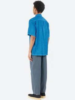 Blue Blue Japan - Broadcloth Short Sleeve Shirt in Indigo