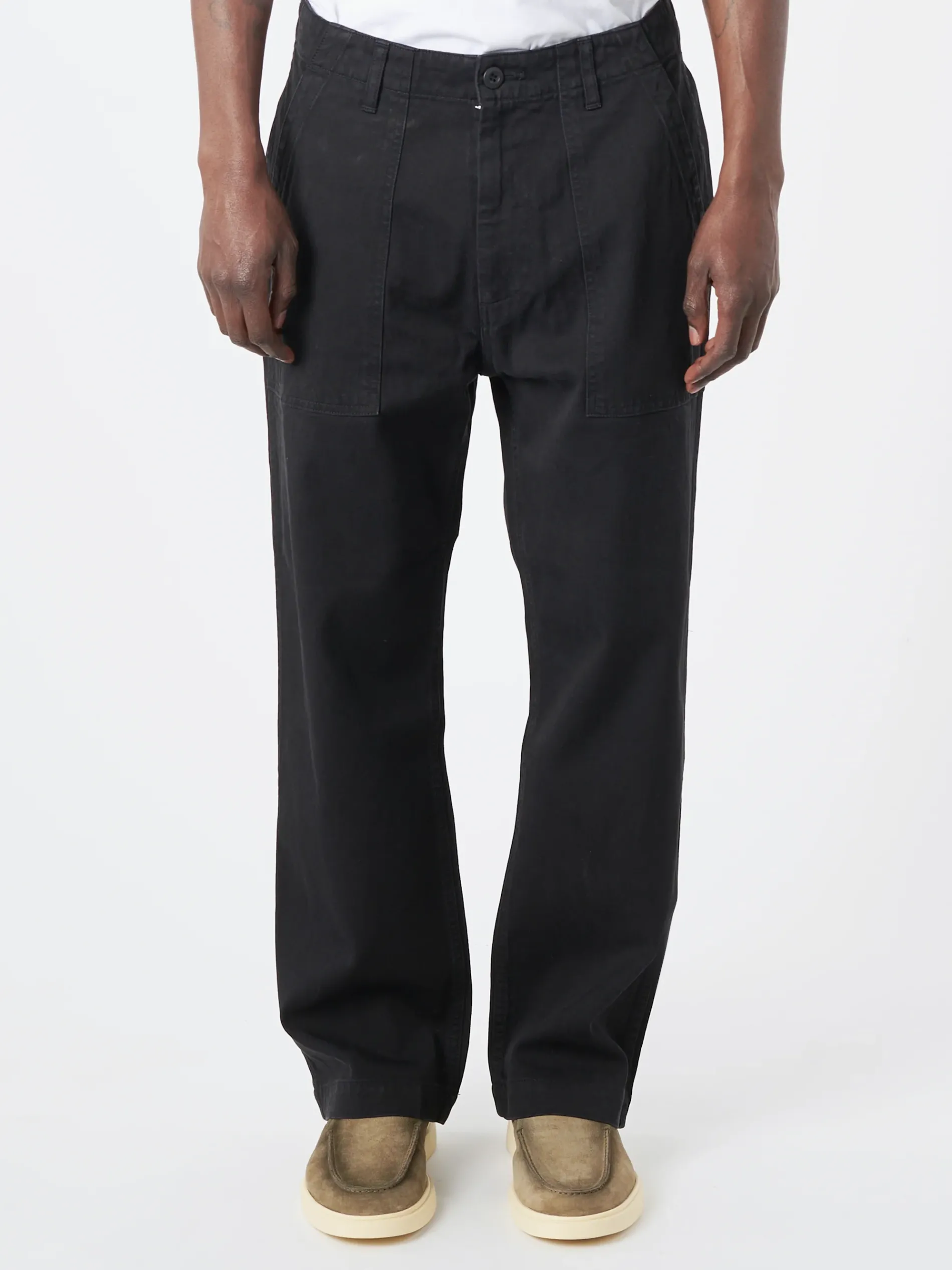 Blue Blue Japan - Cotton Tencel Twill Fatigue Pants in Black