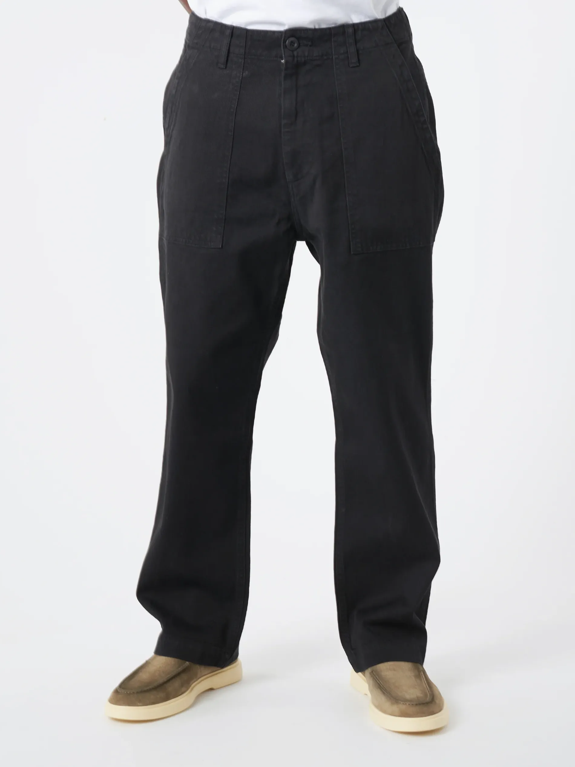 Blue Blue Japan - Cotton Tencel Twill Fatigue Pants in Black