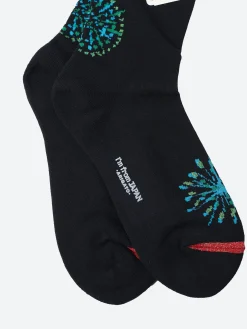 Blue Blue Japan - Hanabi Firework Glitter Sock in Black