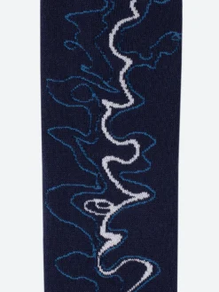 Blue Blue Japan - Minamo Jacquard Pile Socks in Navy