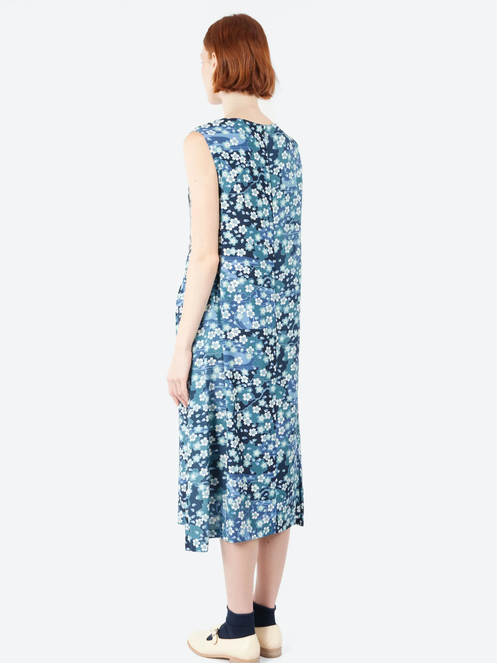 Blue Blue Japan - Nagare Sakura Dress in Dark Navy