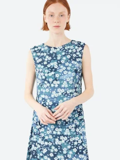 Blue Blue Japan - Nagare Sakura Dress in Dark Navy