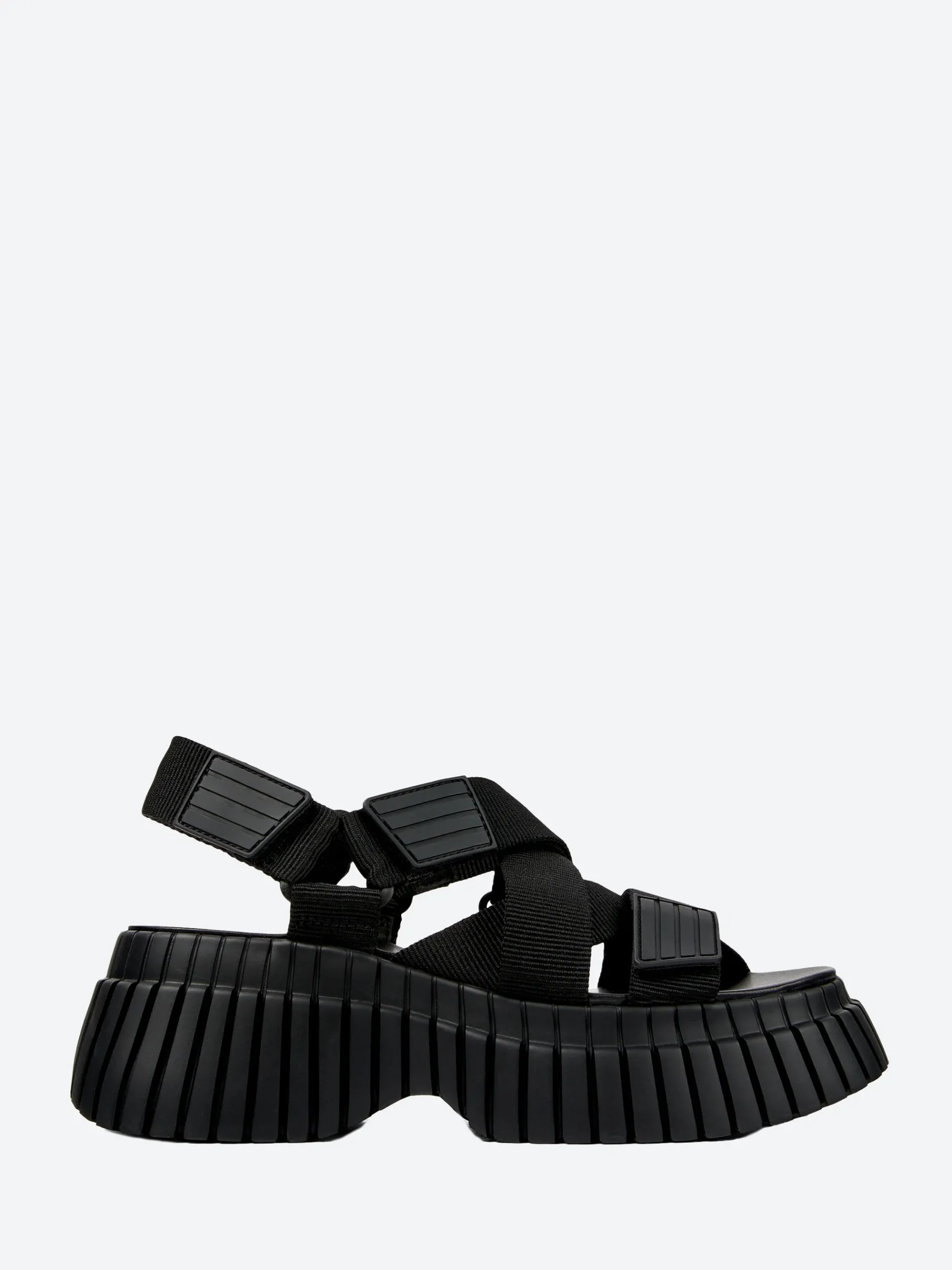 Camper - BCN Cross-Strap Sandal in Black