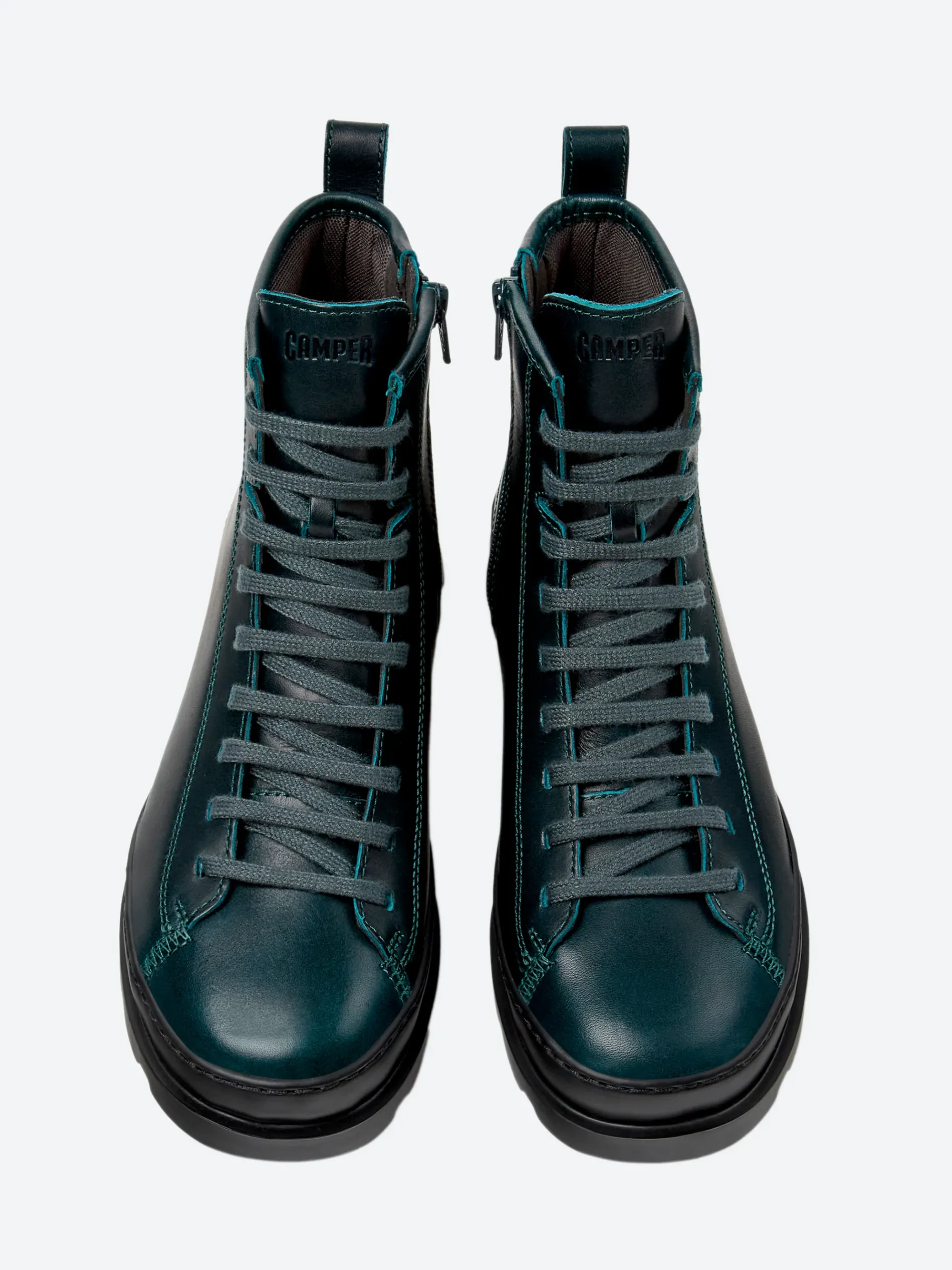 Camper - Brutus Lace-Up Boots in Dark Green