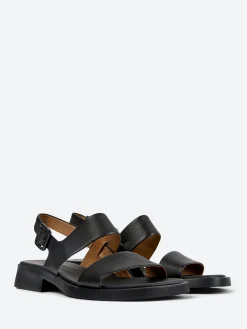 Camper - Dana 2-Strap Sandals in Black