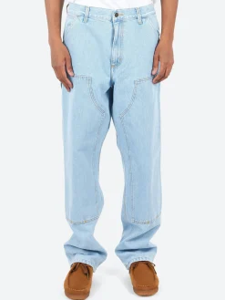 Carhartt WIP - Double Knee Pant in Blue Heavy Stone Bleach