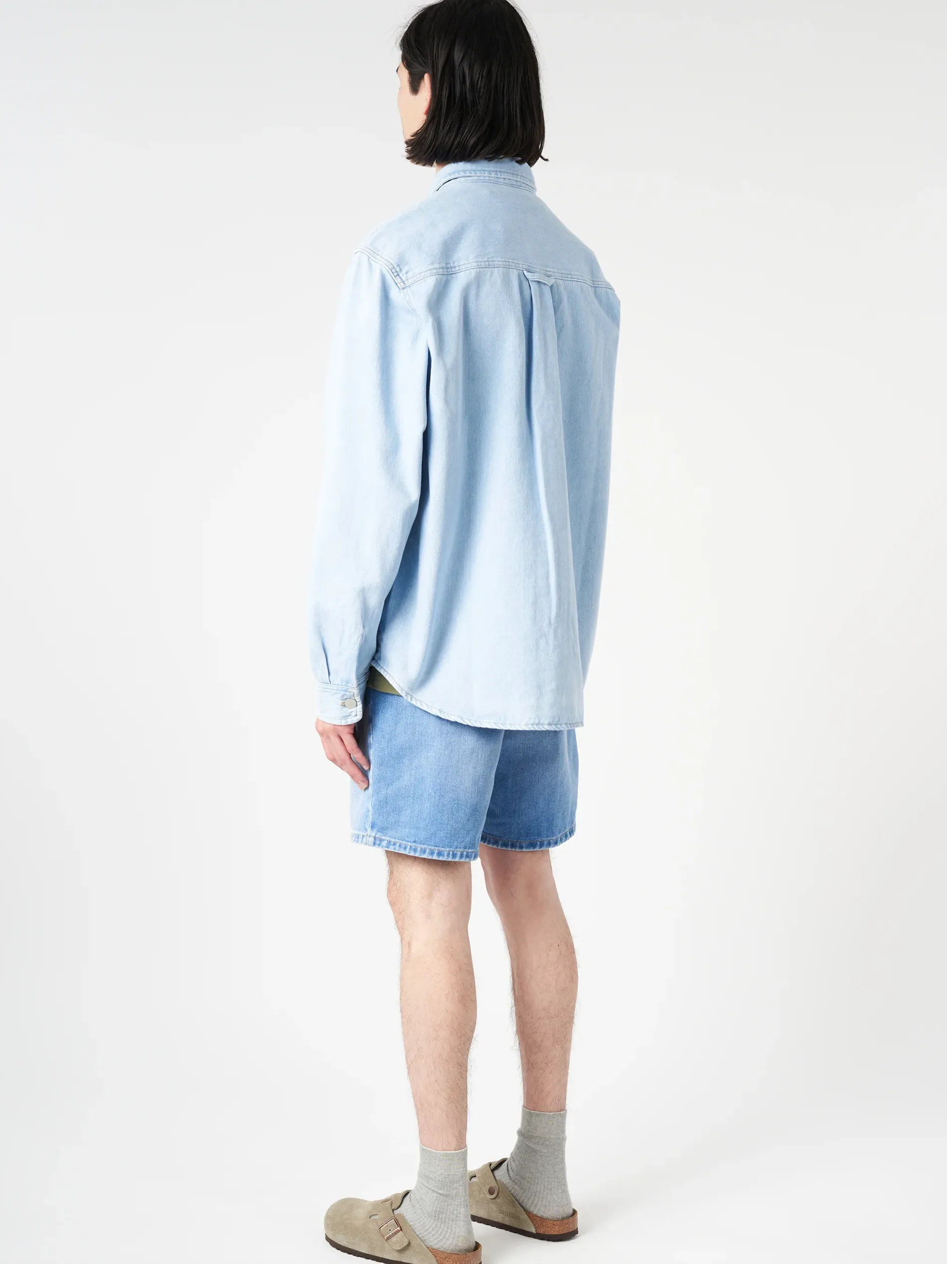 Carhartt WIP - Harvey Shirt Jacket in Blue Stone Bleached