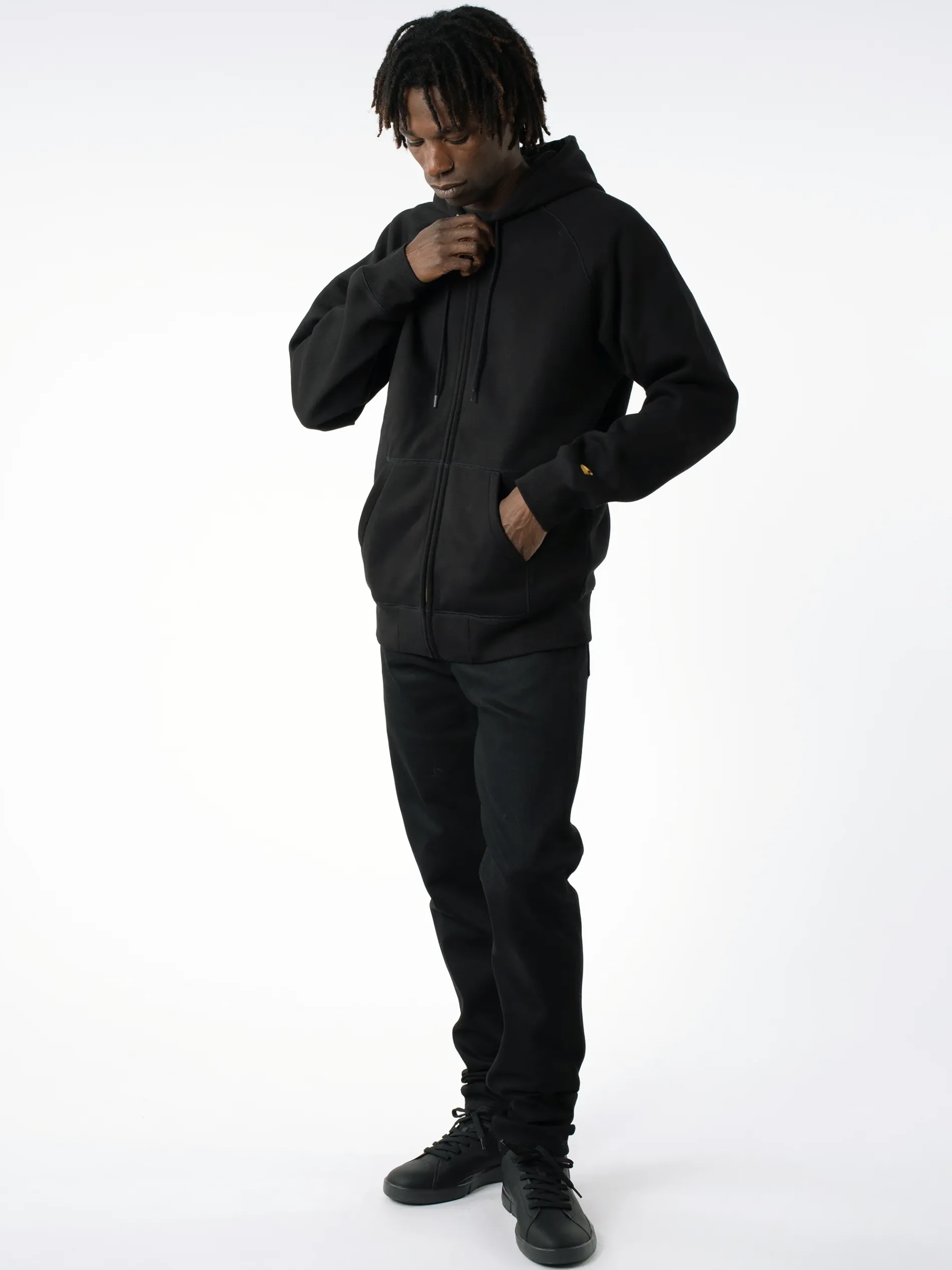 Carhartt WIP - Hooded Chase Jacket in Black/Gold