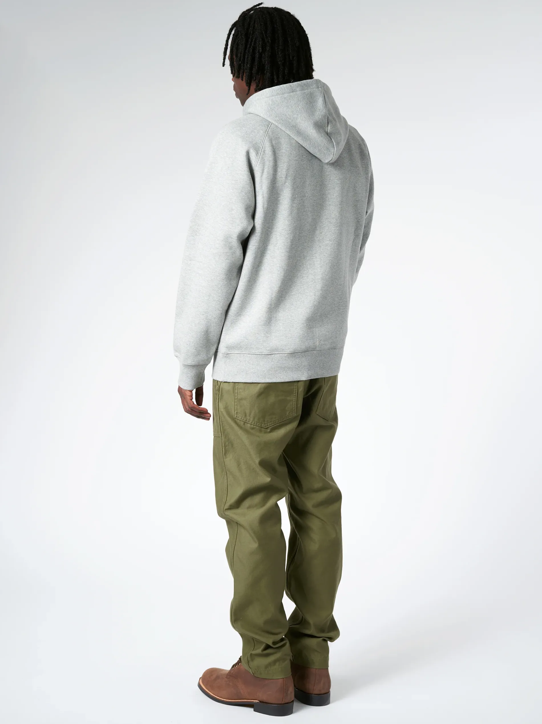 Carhartt WIP - Hooded Chase Sweatshirt in Grey Heather/Gold
