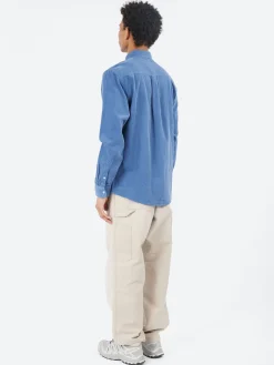 Carhartt WIP - L/S Madison Fine Cord Shirt in Blue Iris and Wax