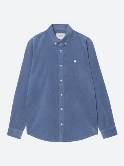 Carhartt WIP - L/S Madison Fine Cord Shirt in Blue Iris and Wax