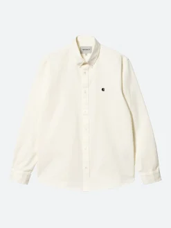 Carhartt WIP - L/S Madison Fine Cord Shirt in Wax/Black