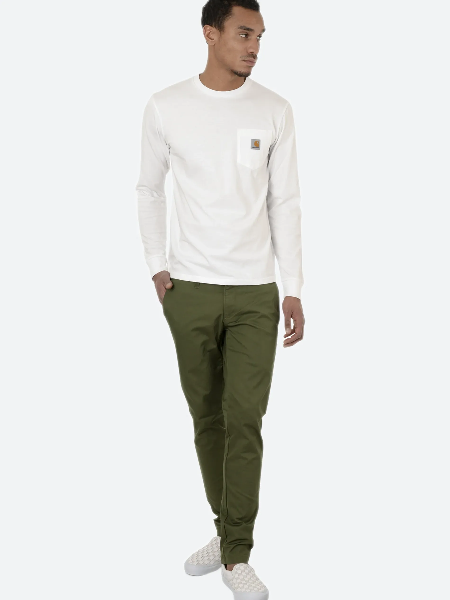 Carhartt WIP - L/S Pocket T-Shirt in White