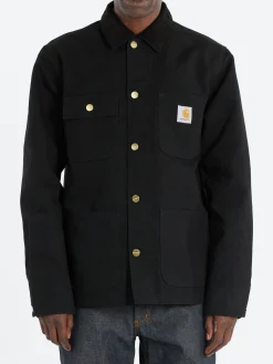 Carhartt WIP - Michigan Chore Coat (Spring) in Black and Black Rinsed