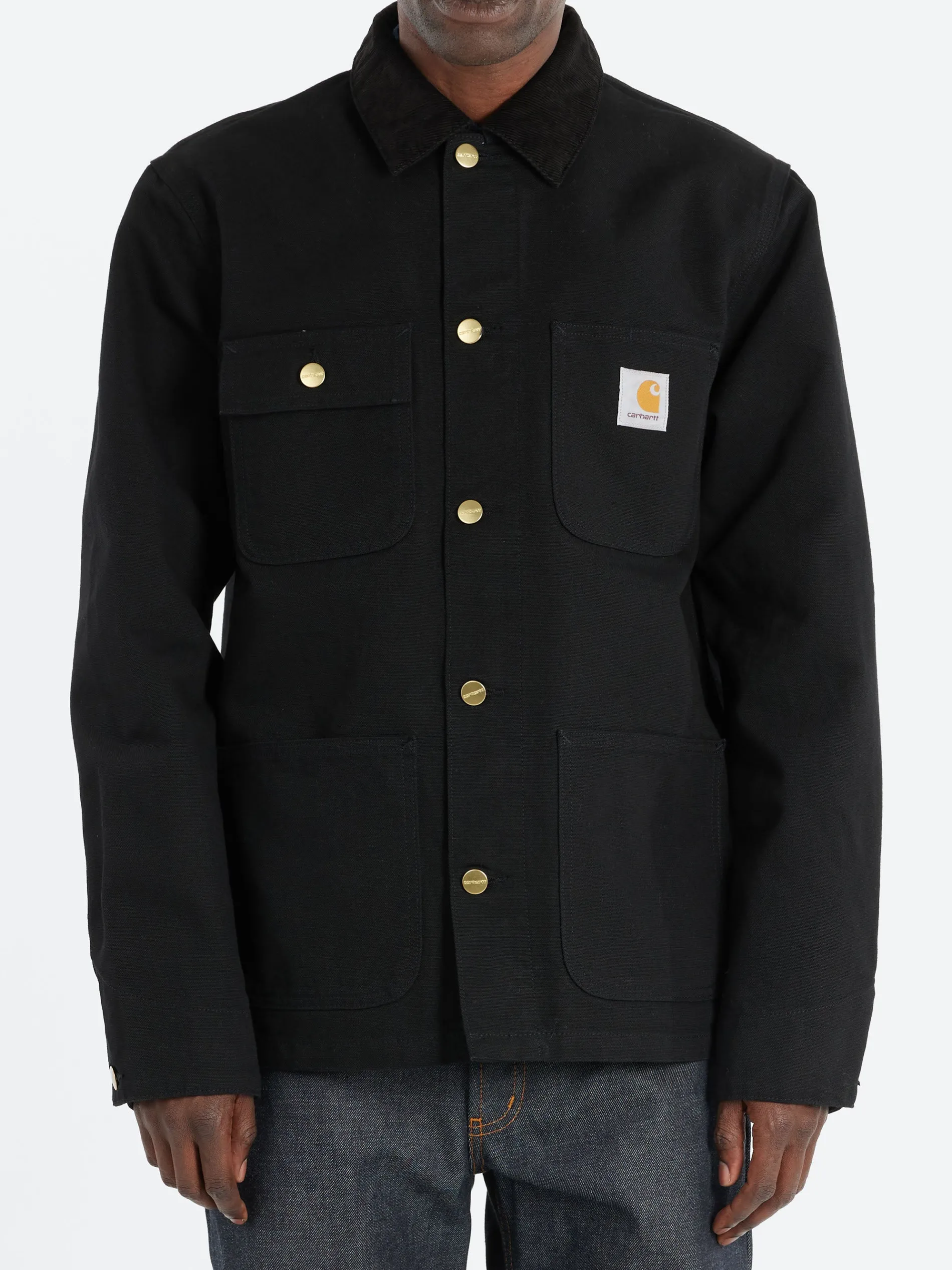 Carhartt WIP - Michigan Chore Coat (Spring) in Black and Black Rinsed