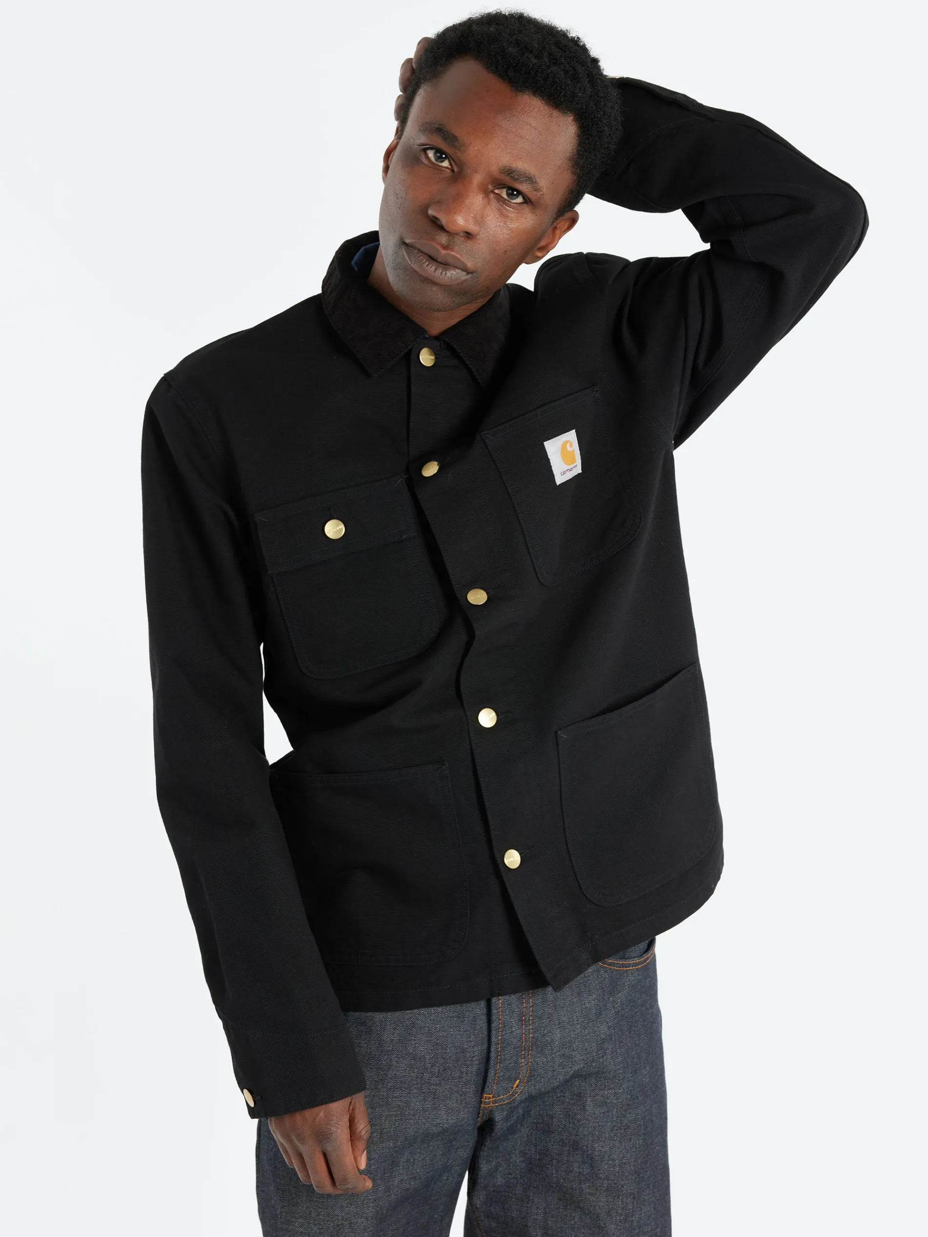 Carhartt WIP - Michigan Chore Coat (Spring) in Black and Black Rinsed