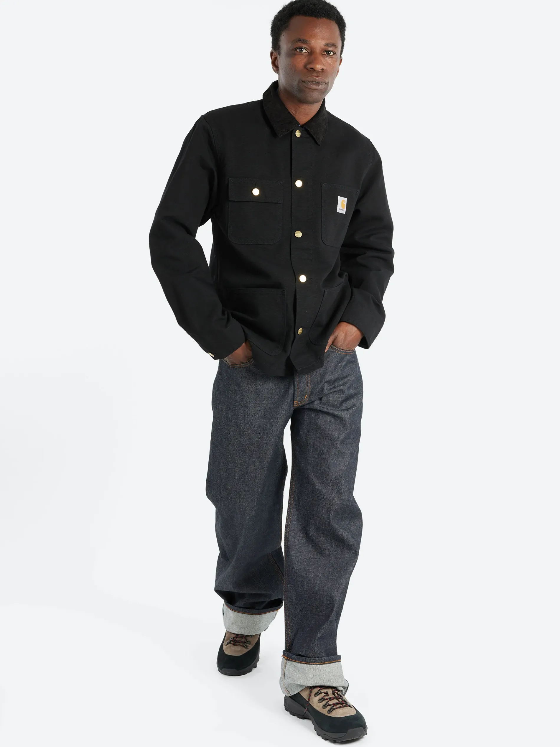Carhartt WIP - Michigan Chore Coat (Spring) in Black and Black Rinsed