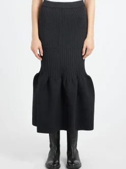 CFCL - Fluted Mermaid Skirt in Black