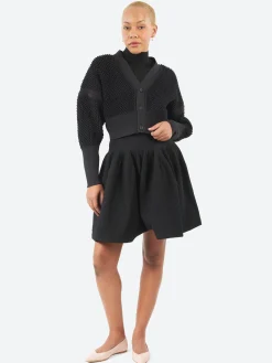 CFCL - Lattice Cropped Cardigan in Black