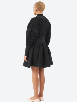 CFCL - Lattice Cropped Cardigan in Black