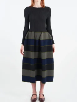 CFCL - Pottery Long Sleeve Dress in Black Multi