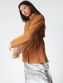 Chloé Stora - Uliana Suede Jacket in Cognac