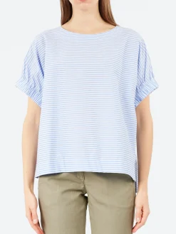 collection PRIVÉE? - RY7052 Blouse in White and Light Blue