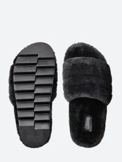 Cougar - Pozy Lambswool Slide Sandal in Black
