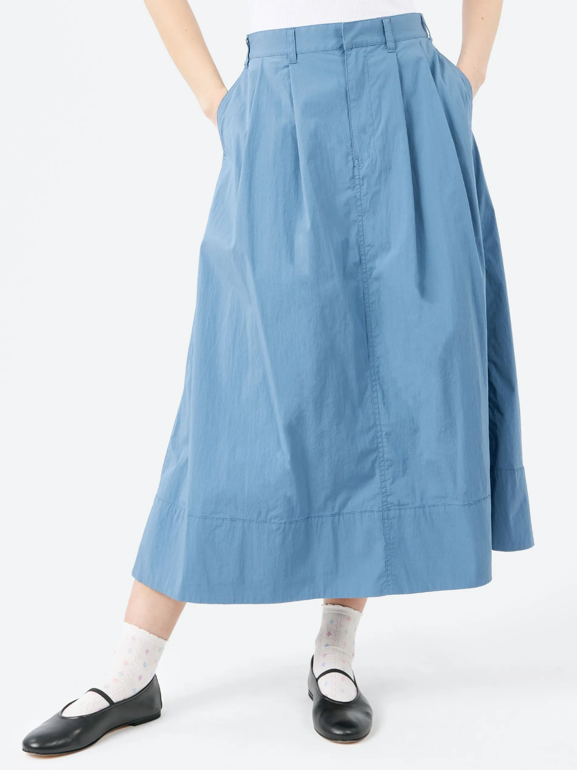 Danton - C/N Typewriter 2 Tuck Skirt in Blue