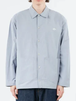 Danton - Cotton Linen Coverall Shirt in Dark Sax