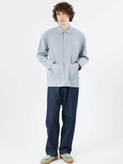 Danton - Cotton Linen Coverall Shirt in Dark Sax