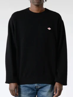 Danton - Lambswool Crew Neck Knit Pullover in Black