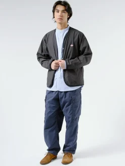 Danton - Men's Broad Cloth Shirt Cardigan in Charcoal