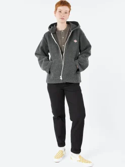 Danton - Men's Wool Light Pile Hooded Jacket in Grey