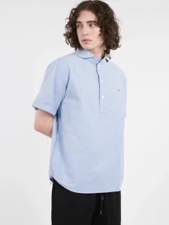 Danton - Round Collar Shirt in Blue