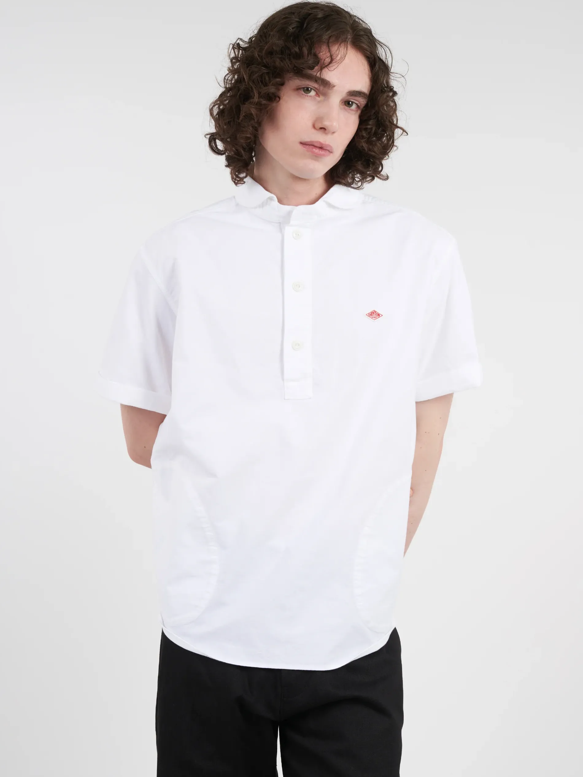 Danton - Round Collar Shirt in White