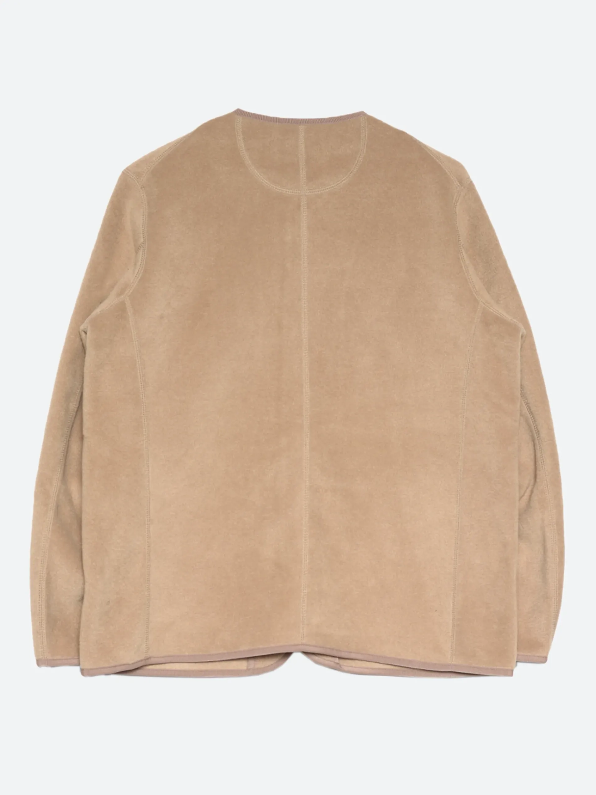 Danton - Women's Collarless Fleece Jacket in Beige