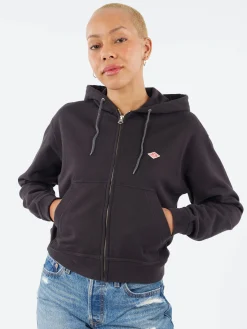 Danton - Women's Cotton Terry Zip Hoodie in Charcoal